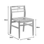 Καρέκλα Tuga pakoworld σκελετός teak ξύλο-pe σχοινί σε φυσική απόχρωση 50x58x86εκ - Image 2