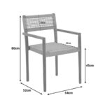 Πολυθρόνα Lengan pakoworld σκελετός teak ξύλο σε φυσική απόχρωση-μαύρο σχοινί 54x52x80εκ - Image 2