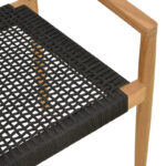 Πολυθρόνα Lengan pakoworld σκελετός teak ξύλο σε φυσική απόχρωση-μαύρο σχοινί 54x52x80εκ - Image 8