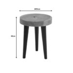 Βοηθητικό τραπέζι Labous pakoworld suar ξύλο σε φυσική-μαύρη απόχρωση Φ35x45εκ - Image 4