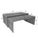 Τραπέζι Tinnie pakoworld σετ 2τεμ teak ξύλο σε φυσική απόχρωση - Image 9