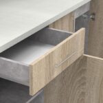 Σύνθεση κουζίνας Festa IV pakoworld μελαμίνη σε sonoma απόχρωση και πάγκο σε ανοιχτό γκρι 160x60x85εκ - Image 8