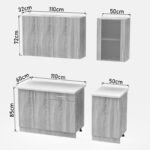 Σύνθεση κουζίνας Festa IV pakoworld μελαμίνη σε sonoma απόχρωση και πάγκο σε ανοιχτό γκρι 160x60x85εκ - Image 9