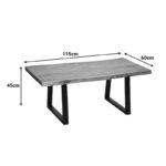 Τραπέζι σαλονιού Miles pakoworld μασίφ ξύλο ακακίας πάχους 3.7-4εκ σε καρυδί απόχρωση με μαύρα μεταλλικά πόδια 115x60x45εκ - Image 6