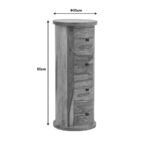 Συρταριέρα Settie pakoworld μασιφ ξύλο sheesham σε καρυδί απόχρωση Φ35x85εκ - Image 2