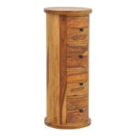 Συρταριέρα Settie pakoworld μασιφ ξύλο sheesham σε καρυδί απόχρωση Φ35x85εκ