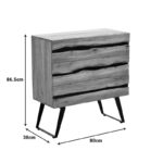 Συρταριέρα Imena pakoworld μασίφ ξύλο Acacia σε φυσικό απόχρωση με μαύρα μεταλλικά πόδια 80x38x86,5εκ - Image 9