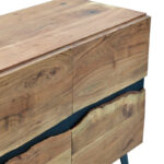 Μπουφές Imena pakoworld μασίφ ξύλο Acacia σε φυσική απόχρωση με μαύρα μεταλλικά πόδια 148x43.5x86εκ - Image 6