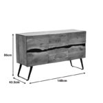 Μπουφές Imena pakoworld μασίφ ξύλο Acacia σε φυσική απόχρωση με μαύρα μεταλλικά πόδια 148x43.5x86εκ - Image 9