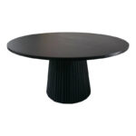 Τραπέζι σαλονιού Canicule pakoworld μασίφ ξύλο ακακίας μαύρο Φ80x40εκ