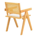 Πολυθρόνα Winslow pakoworld rubberwood σε φυσική απόχρωση-ύφασμα λευκό 51x54x80εκ - Image 3