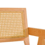 Πολυθρόνα Winslow pakoworld rubberwood σε φυσική απόχρωση-ύφασμα λευκό 51x54x80εκ - Image 7