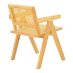 Πολυθρόνα Winslow pakoworld rubberwood-rattan σε φυσική απόχρωση 51x54x80εκ - Image 3