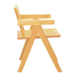 Πολυθρόνα Winslow pakoworld rubberwood-rattan σε φυσική απόχρωση 51x54x80εκ - Image 4