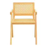 Πολυθρόνα Winslow pakoworld rubberwood-rattan σε φυσική απόχρωση 51x54x80εκ - Image 5