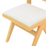 Καρέκλα Winslow pakoworld rubberwood σε φυσική απόχρωση-ύφασμα λευκό 46x58x80εκ - Image 8