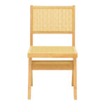 Καρέκλα Winslow pakoworld rubberwood-rattan σε φυσική απόχρωση 46x58x80εκ - Image 5