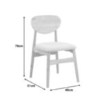 Καρέκλα Cardith pakoworld rubberwood-plywood σε φυσική απόχρωση-ύφασμα γκρι-μπεζ 48x51x78εκ - Image 2