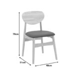 Καρέκλα Cardith pakoworld rubberwood-plywood σε φυσική απόχρωση-pu μπεζ 48x51x78εκ - Image 2