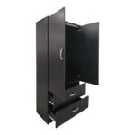 Ντουλάπα δίφυλλη με 2 συρτάρια Lego pakoworld σε wenge απόχρωση 80x42x180εκ - Image 2