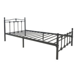 Κρεβάτι Wotso pakoworld μεταλλικό σε μαύρη απόχρωση 90x190εκ