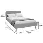 Κρεβάτι LumiLux pakoworld ύφασμα σε γκρι απόχρωση 160x200εκ - Image 8