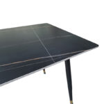 Τραπέζι Pembe pakoworld sintered stone μαύρη όψη μαρμάρου με μαύρα μεταλλικά πόδια 140x80x75εκ - Image 4