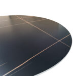 Τραπέζι Orbital pakoworld sintered stone μαύρη όψη μαρμάρου με μαύρα μεταλλικά πόδια Φ120x76εκ - Image 3