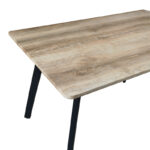 Τραπέζι Squaro pakoworld sonoma mdf με μαύρα μεταλλικά πόδια 120x70x75εκ - Image 4