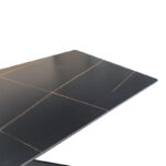 Τραπέζι Mattias pakoworld sintered stone μαύρη όψη μαρμάρου με μαύρα μεταλλικά πόδια 180x90x75εκ - Image 4