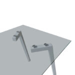 Τραπέζι Titta pakoworld γυάλινη επιφάνεια με λευκά μεταλλικά πόδια 120x70x75εκ - Image 4