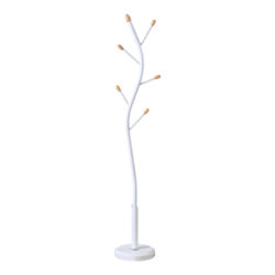 Καλόγερος Portu pakoworld μέταλλο σε λευκή-φυσική απόχρωση Φ30x170εκ