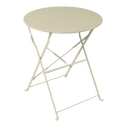 Τραπεζι Bistro pakoworld μεταλλικό αναδιπλούμενο σε μπεζ απόχρωση Φ60x71εκ