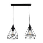 InLight Κρεμαστό φωτιστικό από μαύρο μέταλλο 2XE27 D:40cm (4024-2-BL-RAIL)