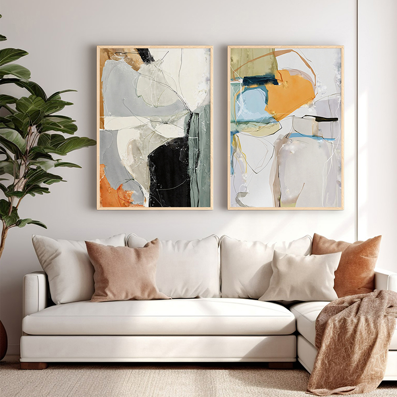 409-000133 Πίνακας Nicosse pakoworld δίπτυχος με ψηφιακή εκτύπωση και πλαίσιο 33x1.5x48εκ