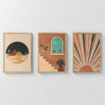 Πίνακας Venven pakoworld τρίπτυχος με ψηφιακή εκτύπωση και πλαίσιο 33x1.5x48εκ