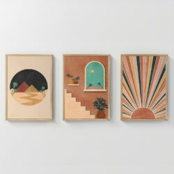 Πίνακας Venven pakoworld τρίπτυχος με ψηφιακή εκτύπωση και πλαίσιο 33x1.5x48εκ