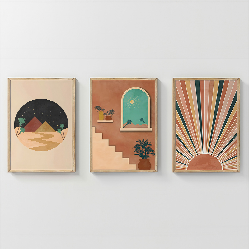 409-000177 Πίνακας Venven pakoworld τρίπτυχος με ψηφιακή εκτύπωση και πλαίσιο 33x1.5x48εκ