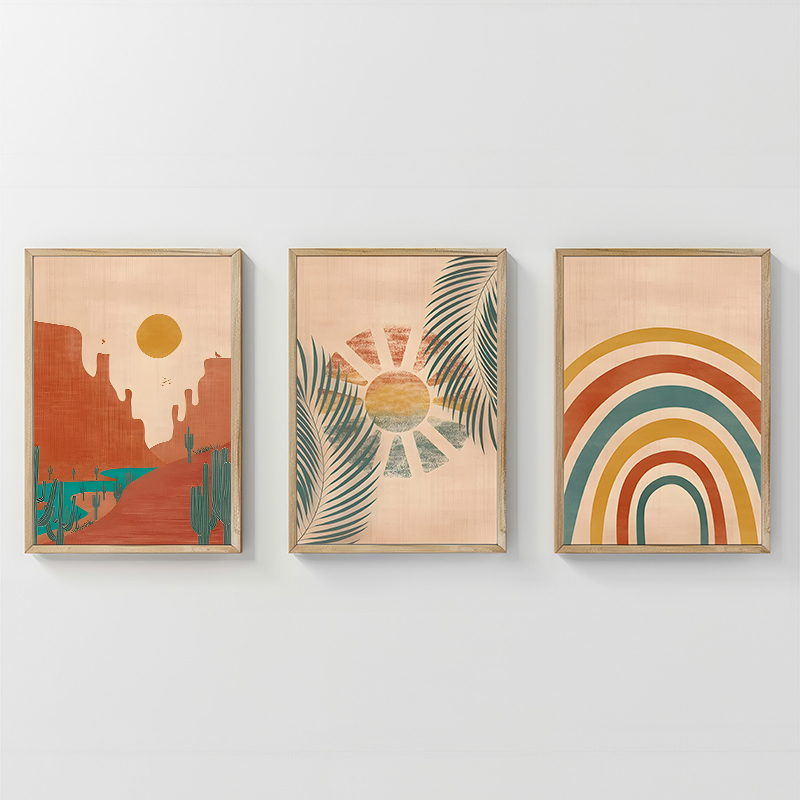 409-000182 Πίνακας Delea pakoworld τρίπτυχος με ψηφιακή εκτύπωση και πλαίσιο 33x1.5x48εκ