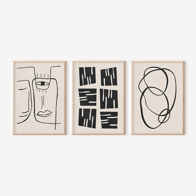 409-000228 Πίνακας Lumora pakoworld τρίπτυχος με ψηφιακή εκτύπωση και πλαίσιο 33x1.5x48εκ