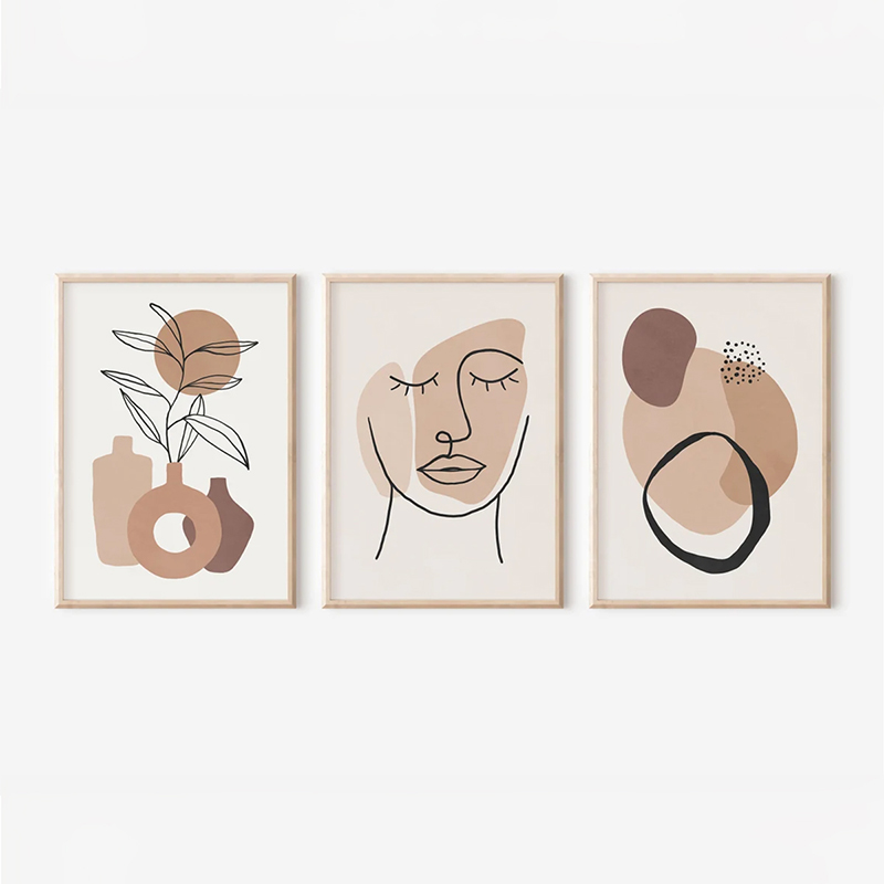 409-000238 Πίνακας Grende pakoworld τρίπτυχος με ψηφιακή εκτύπωση και πλαίσιο 33x1.5x48εκ