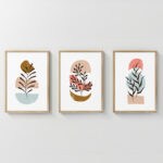 Πίνακας Thera pakoworld τρίπτυχος με ψηφιακή εκτύπωση και πλαίσιο 33x1.5x48εκ