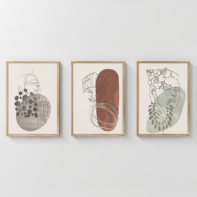 409-000253 Πίνακας Aelra pakoworld τρίπτυχος με ψηφιακή εκτύπωση και πλαίσιο 33x1.5x48εκ