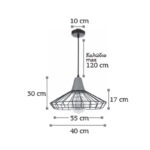 InLight Κρεμαστό φωτιστικό από μαύρο μέταλλο και ξύλο 1XE27 D:40cm (4389) - Image 2