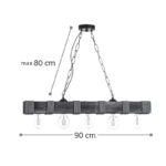 InLight Κρεμαστό φωτιστικό από ξύλο και σχοινί 5XE27 D:90cm (5318-5) - Image 2