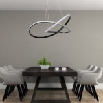 InLight Κρεμαστό φωτιστικό LED 48W 3CCT (by switch on base) σε μαύρο χρώμα D:60cm (6081-BL) - Image 3