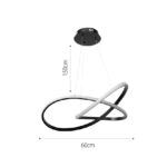 InLight Κρεμαστό φωτιστικό LED 48W 3CCT (by switch on base) σε μαύρο χρώμα D:60cm (6081-BL) - Image 2