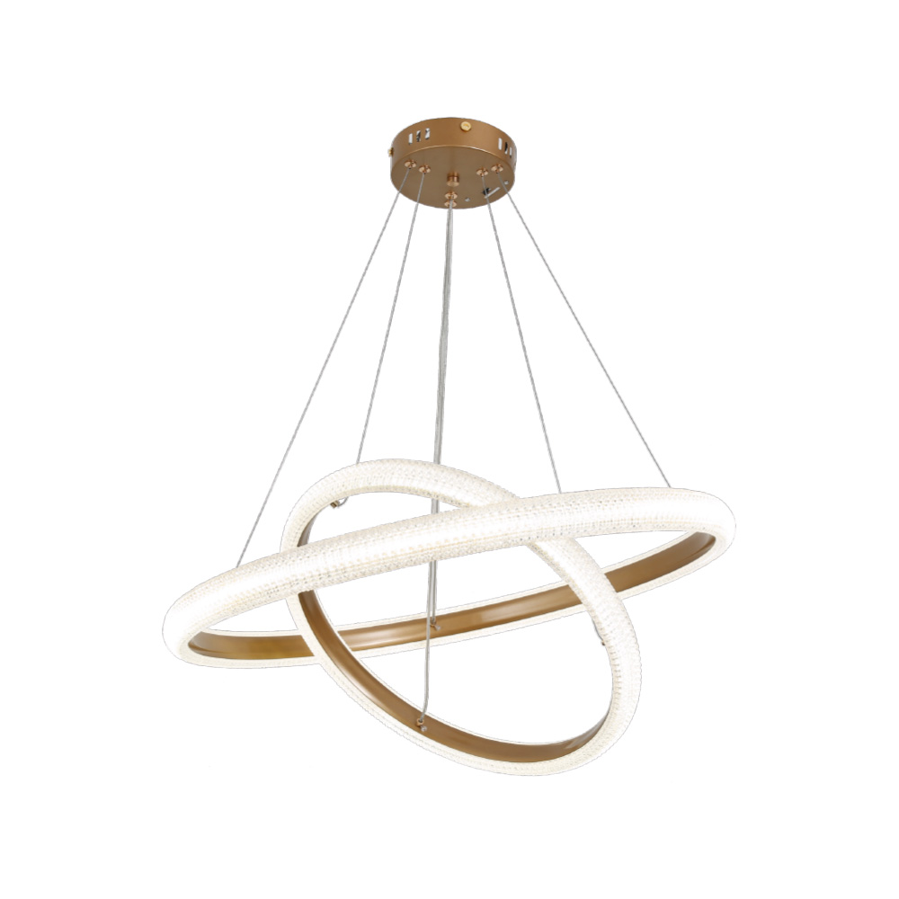 6102gl- Inlight Κρεμαστό φωτιστικό LED 60W 3CCT (by switch on base) σε χρώμιο D:60cm (6102-Golden)