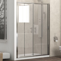 Καμπίνα από τοίχο σε τοίχο με διάφανο κρύσταλλο FLORA 600 Cromo KARAG 170x190cm