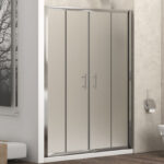Καμπίνα από τοίχο σε τοίχο με σατινέ κρύσταλλο FLORA 600 Cromo KARAG 180x190cm